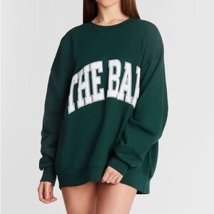 The Bar Varsity Sweatshirt Green with White Lettering Medium